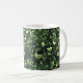 Mug Motif de coeur vert foncé (Devant droit)