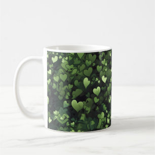 Mug Motif de coeur vert foncé