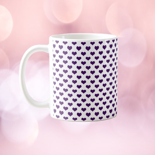 Mug Motif de coeur violet Arrière - plan blanc