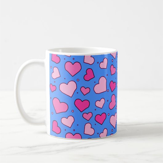 Mug Motif de cœurs (Gauche)