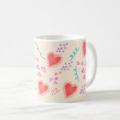Mug Motif de coeurs colorés (Devant droit)