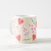 Mug Motif de coeurs colorés (Devant gauche)