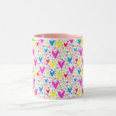 Mug Motif de cœurs colorés mignons (Centre)
