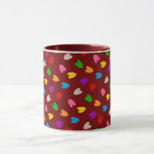 Mug Motif de cœurs d'amour colorés rouges (Centre)