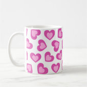 Mug Motif de cœurs Élégant Moderne Blanc Rose Chic (Gauche)