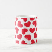 Mug Motif de cœurs Élégant Moderne Blanc Rouge Chic (Centre)