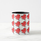 Mug Motif de cœurs esquisssés rouges (Centre)