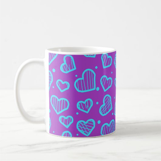 Mug Motif de cœurs - Inspiré de la Saint-Valentin (Gauche)