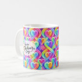 Mug Motif de cœurs modernes colorés pour la Saint-Vale (Devant gauche)