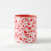 Mug Motif de cœurs rouges de la Saint-Valentin (Centre)