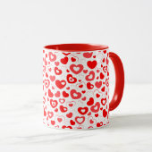 Mug Motif de cœurs rouges de la Saint-Valentin (Devant droit)