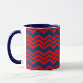 Mug Motif de conception Chevron bleu et rouge (Gauche)