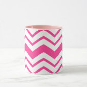 Mug Motif de conception de zigzag chevron blanc rose  (Centre)
