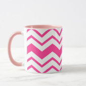 Mug Motif de conception de zigzag chevron blanc rose  (Gauche)