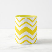 Mug Motif de conception en chevron zigzag blanc jaune (Centre)