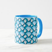 Mug Motif de coquillages bleu et blanc (Devant droit)