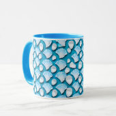 Mug Motif de coquillages bleu et blanc (Devant gauche)