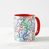 Mug Motif de corail aquarelle (Devant droit)
