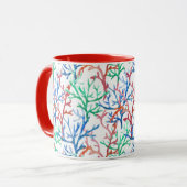 Mug Motif de corail aquarelle (Devant gauche)