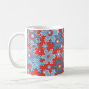 Mug Motif de corail bleu hivernal sans couture flocons