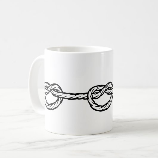 Mug Motif de corde nouée noir et blanc (Devant gauche)