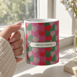 Mug Motif de couleur de pinceau rétro Nom de la mère p