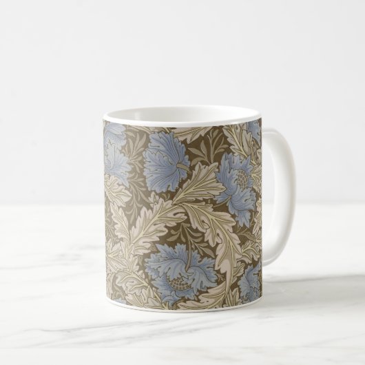 Mug Motif de couronne bleue (par William Morris) (Devant droit)