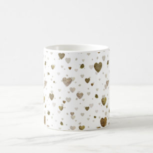 Mug Motif de course de feuille de coeur d'or blanc