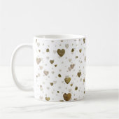 Mug Motif de course de feuille de coeur d'or blanc (Gauche)