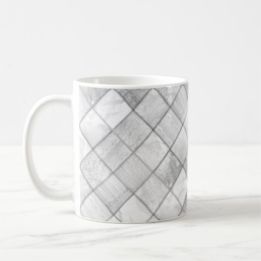 Mug Motif de courtepointe à motif patchwork argenté (Gauche)
