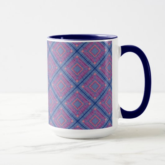 Mug Motif de courtepointe diamant 1 (Droite)