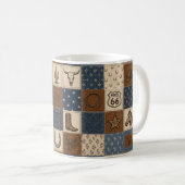 Mug Motif de courtepointe patchwork Western vintage (Devant droit)