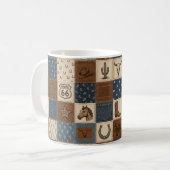 Mug Motif de courtepointe patchwork Western vintage (Devant gauche)