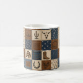 Mug Motif de courtepointe patchwork Western vintage (Centre)