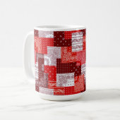 Mug Motif de couture patchwork bandana rouge paisley (Devant gauche)