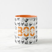 Mug Motif de crâne Éffrayant Orange Boo Halloween (Centre)