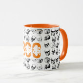 Mug Motif de crâne Éffrayant Orange Boo Halloween (Devant droit)