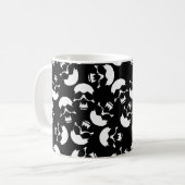 Mug Motif de crâne esthétique noir et blanc foncé (Devant gauche)