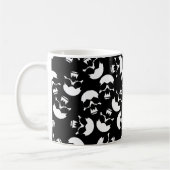 Mug Motif de crâne esthétique noir et blanc foncé (Gauche)