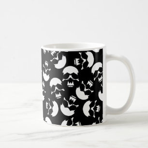 Mug Motif de crâne esthétique noir et blanc foncé