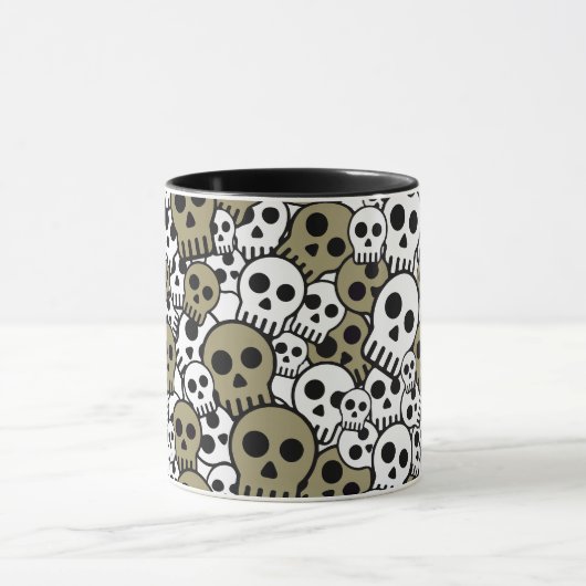 Mug Motif de crâne gothique or Imprimer (Centre)