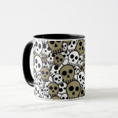 Mug Motif de crâne gothique or Imprimer (Devant gauche)