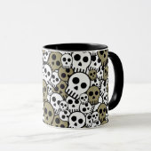 Mug Motif de crâne gothique or Imprimer (Devant droit)