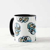 Mug Motif de crâne pixelisé Cyborg (Devant gauche)