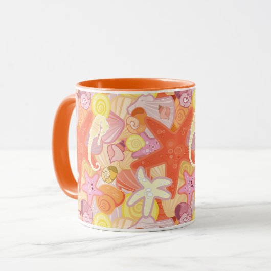 Mug Motif de créature maritime Pastel (Devant gauche)