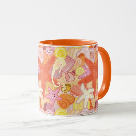 Mug Motif de créature maritime Pastel (Devant droit)