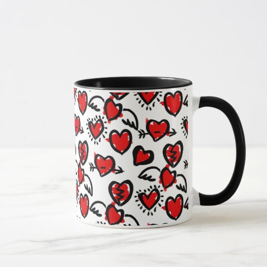 Mug Motif de croquis d'Anti-Valentine (Droite)