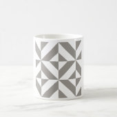 Mug Motif de cube géométrique gris argenté (Centre)