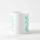 Mug Motif de cube géométrique vert Seafoam (Centre)
