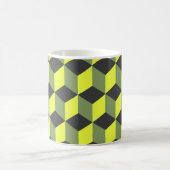 Mug Motif de cube isométrique jaune noir gris (Centre)